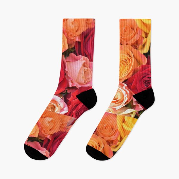 Item preview, Colorful Red & Orange Roses Blooming designed and sold by newburyboutique.