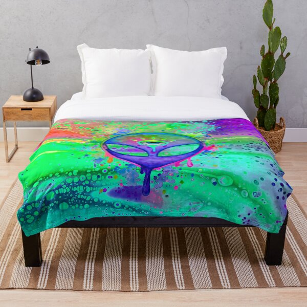 Alien Melt - purple Throw Blanket