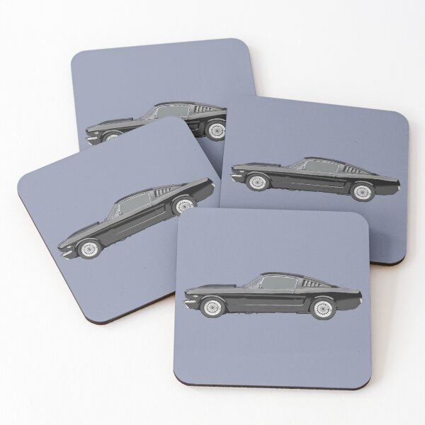 Item preview, BLACK MUSTANG ON COOL GREY designed and sold by PetsandBeyond.