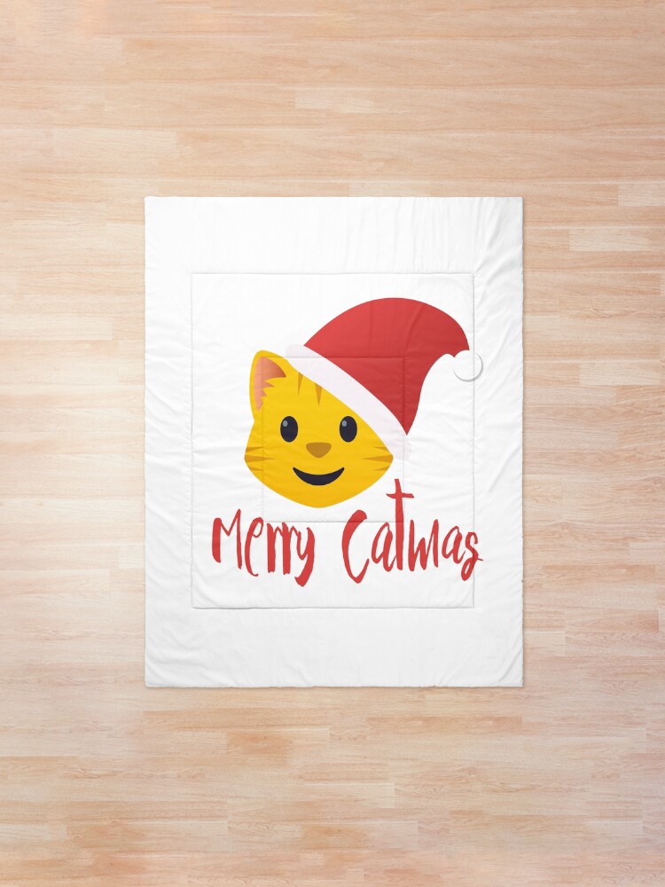 Alternate view of Merry Catmas emoji Comforter