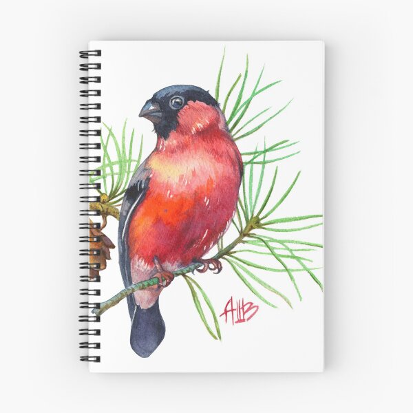 Item preview, Winter Birds - Watercolor Bullfinch Couple designed and sold by Anna Bucciarelli.