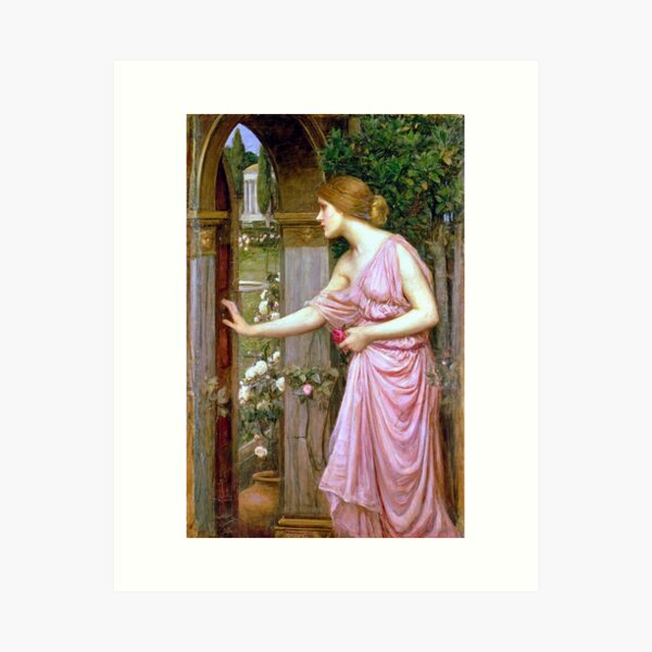 Aperçu de l'œuvre Psyché entrant dans le jardin de Cupidon - John William Waterhouse créée et vendue par forgottenbeauty.
