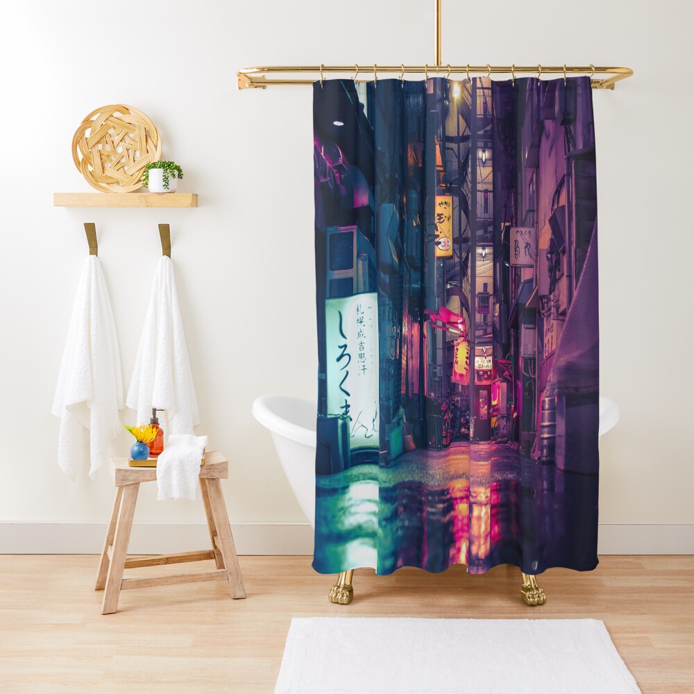 Film Noir Tokyo Shower Curtain