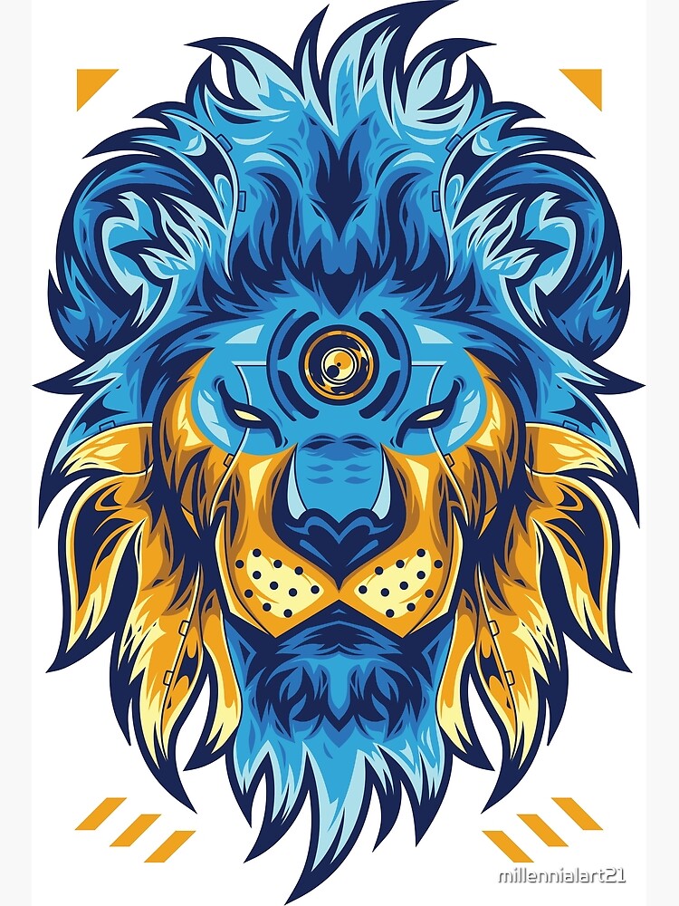 Póster «cool abstract lion head / artistic illustration» de