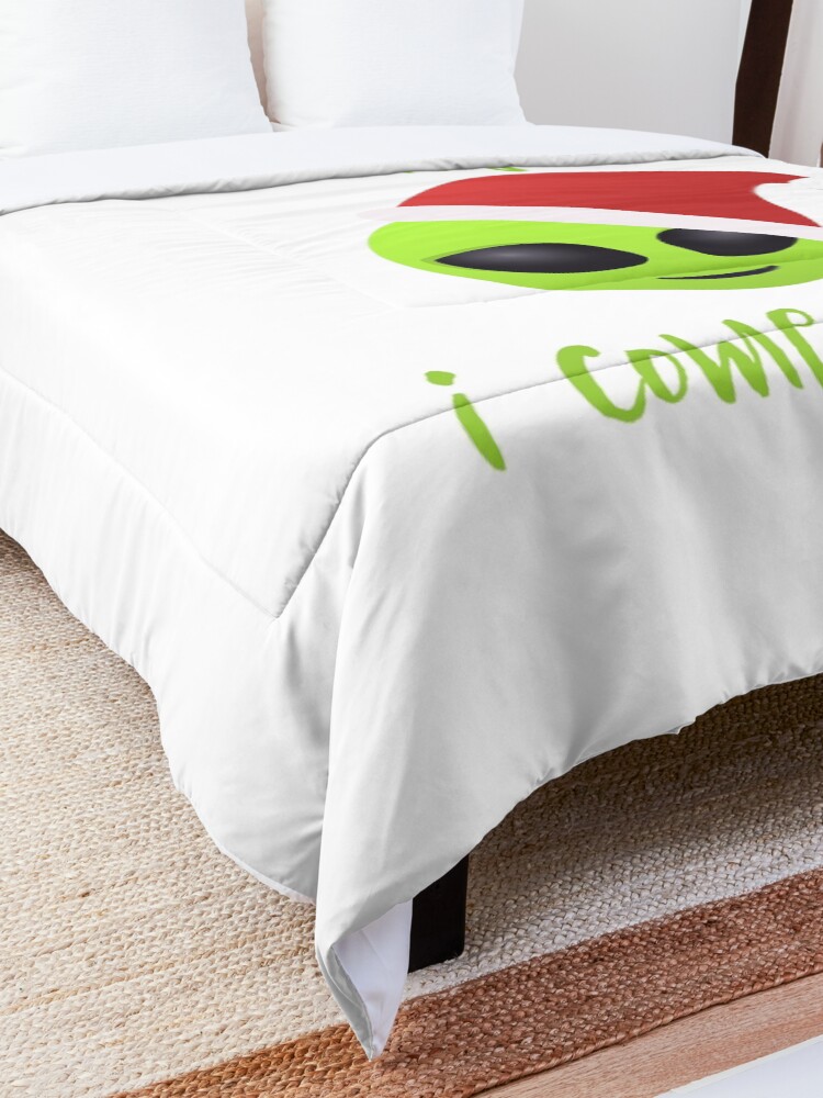 Alternate view of merry christmas, i come in peace Comforter