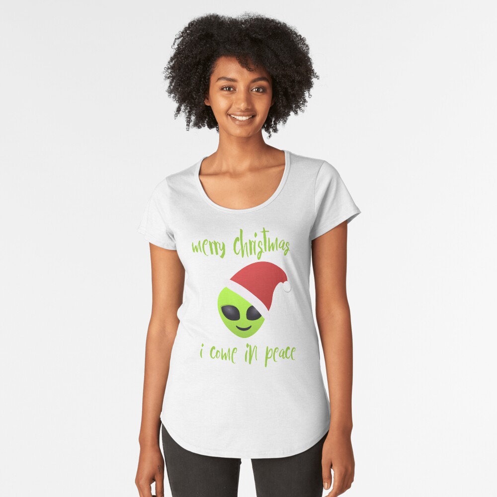 merry christmas, i come in peace Premium Scoop T-Shirt
