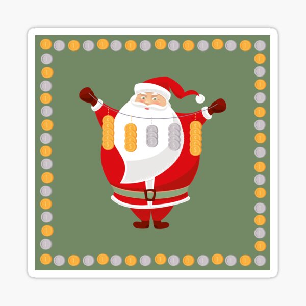 Lucky Santa Claus Glossy Sticker
