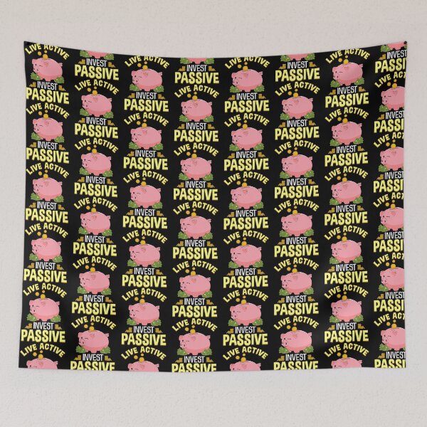 Item preview, Live Active Invest Pasivo Piggybank Investing Tile Pattern designed and sold by perfectpresents.