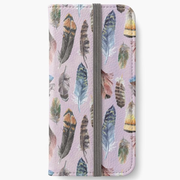 Watercolour Boho Feathers iPhone Wallet