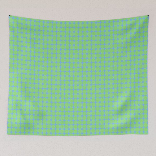 Item preview, Lime polka dots with sky blue designed and sold by GreenNote.