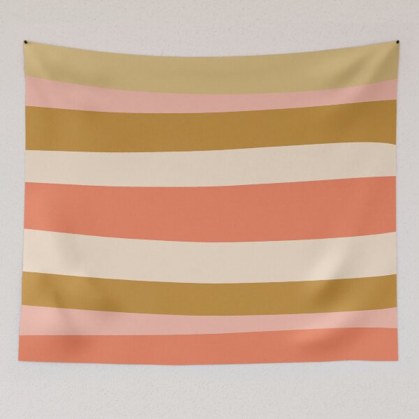 Item preview, Groovy Stripes in Ochre and Millennial Blush Pink. Minimalist Color Block Design designed and sold by kierkegaard.