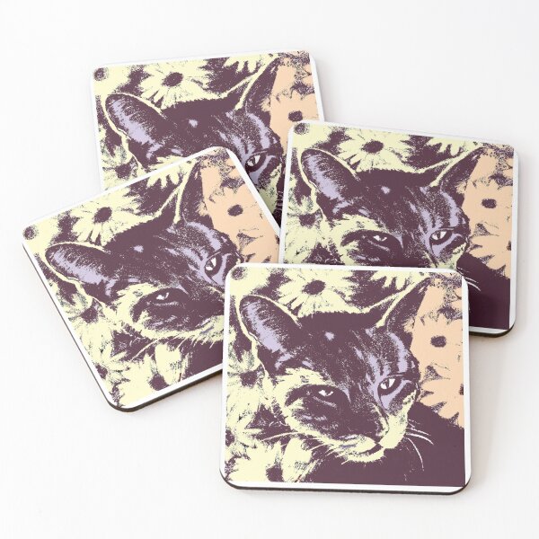 Item preview, Kit Cat Graphic ~ Pastel Flowers designed and sold by Jane Oriel.