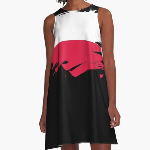 Poland Paint Splatter Flag Polish Pride Design A-Line Dress