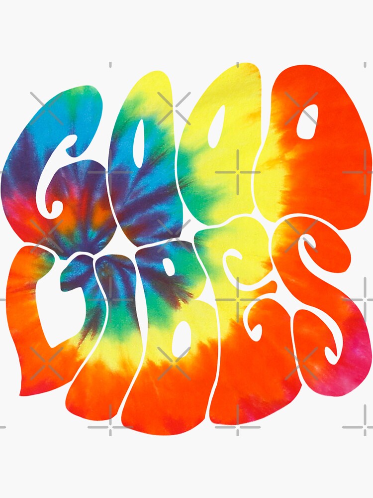 "Retro "Good Vibes" Tie Dye" Sticker for Sale by thesnootprince Redbubble