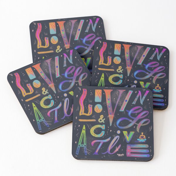 Item preview, Living & Active (Gradient Typography) designed and sold by MeaningfulWord.