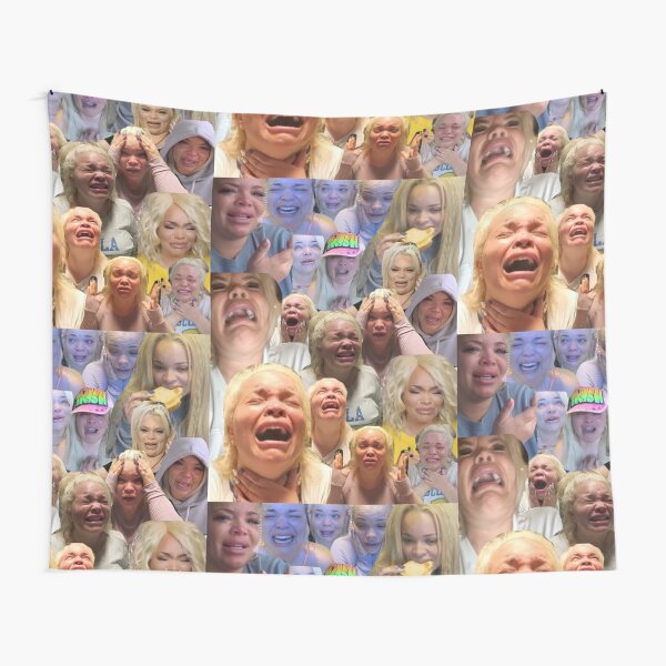 Item preview, Trisha Pastas crying on her kitchen floor collage  designed and sold by memekween.