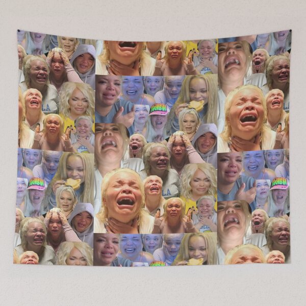 Item preview, Trisha Pastas crying on her kitchen floor collage  designed and sold by memekween.