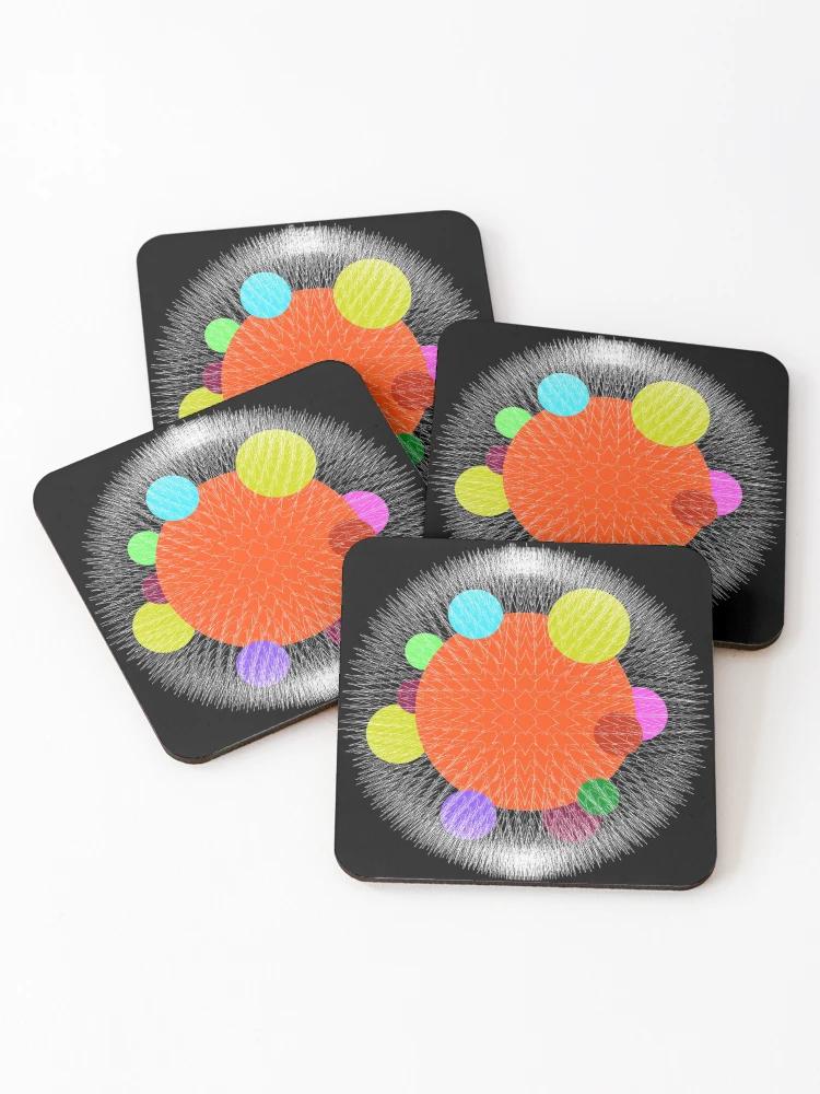 Thumbnail 1 of 5, Coasters (Set of 4), Colorful Abstract Sphere Circle designed and sold by RamiBeans.