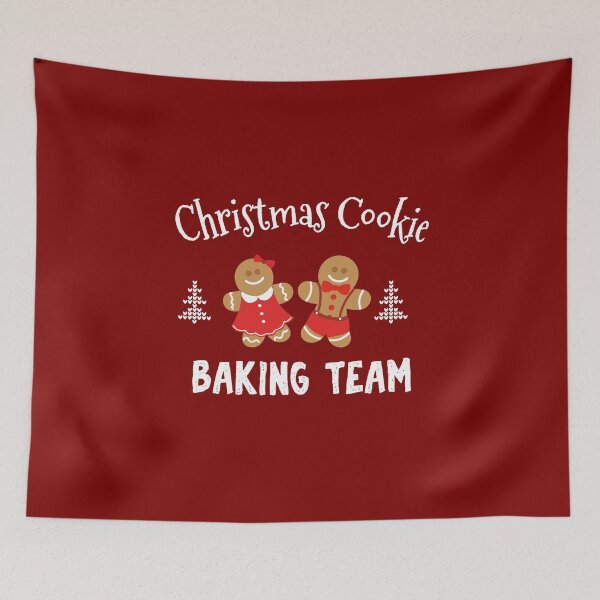 Item preview, Christmas cookie baking team funny gingerbread man and lady in red dress  designed and sold by alenaz.