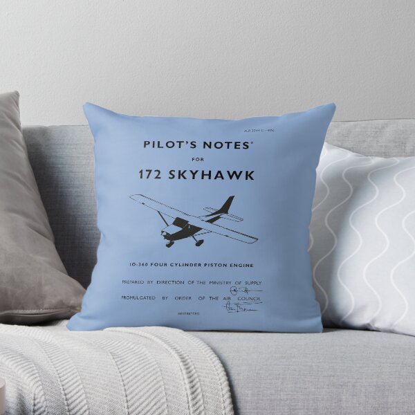 Pilots Notes for Cessna 172 Throw Pillow