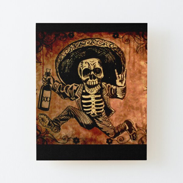 Posada Day of the Dead Outlaw Wood Mounted Print