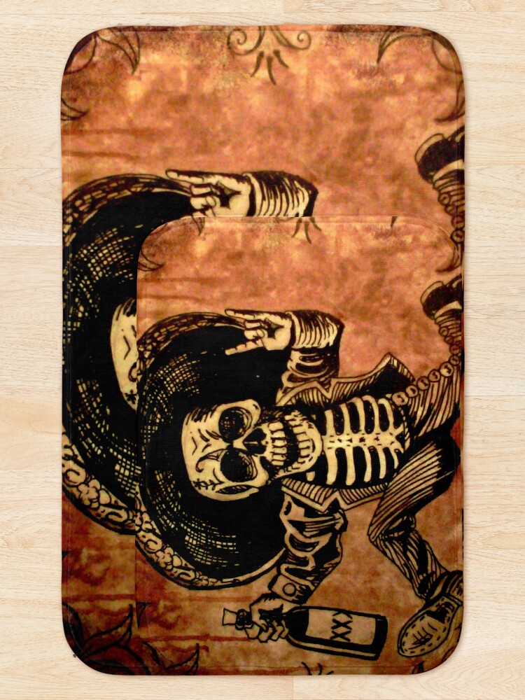Alternate view of Posada Day of the Dead Outlaw Bath Mat