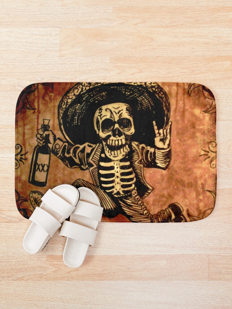 Alternate view of Posada Day of the Dead Outlaw Bath Mat