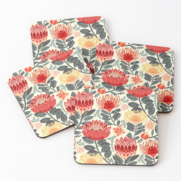 Item preview, Protea Chintz - Grey & Red designed and sold by TigaTiga.
