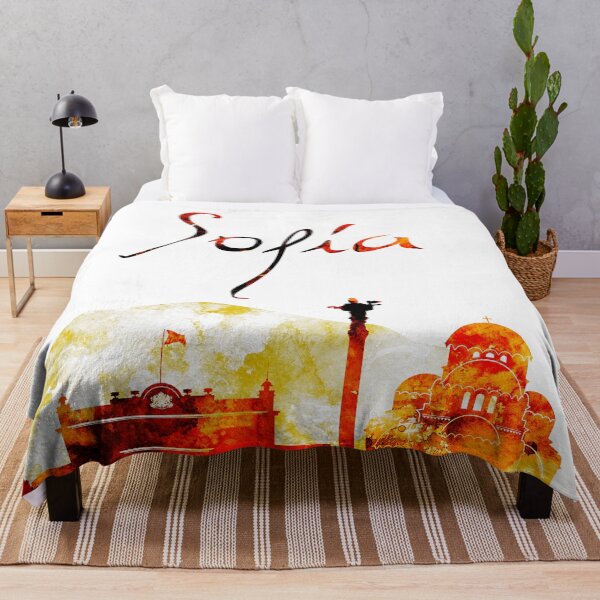 Item preview, Sofia Bulgaria Red Yellow Skyline designed and sold by DimDom.
