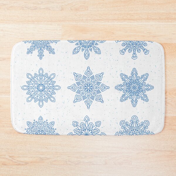 Item preview, Snowflake Winter Pattern in Blue on White designed and sold by RosalieReeves.