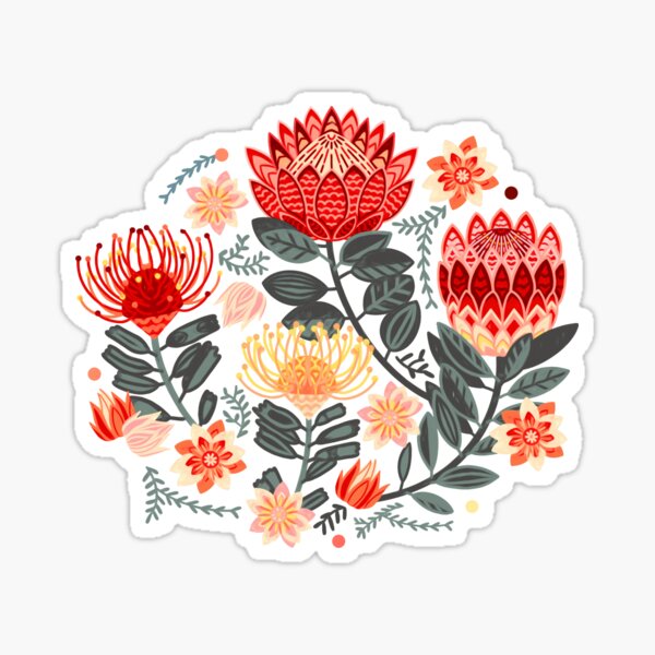 Item preview, Protea Chintz - Grey & Red designed and sold by TigaTiga.