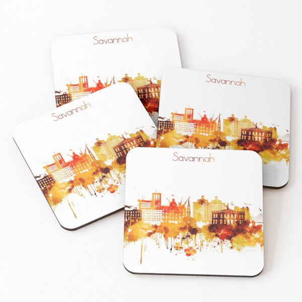 Item preview, Savannah Georgia Red Yellow Skyline designed and sold by DimDom.
