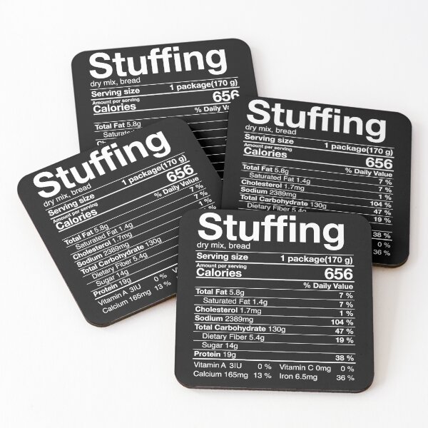 Item preview, Stuffing Nutritional Facts Thanksgiving Gifts Turkey Day  designed and sold by Nikolaienko Artem.