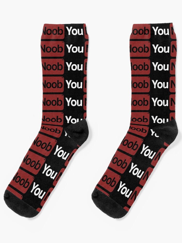 You Noob Youtube Socks By Bluerestart Redbubble - top 4 awesome noob outfit in roblox youtube