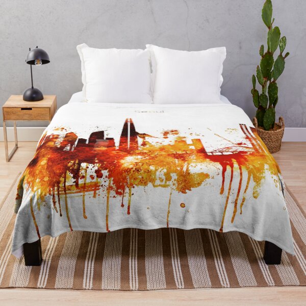 Item preview, Seoul South Korea Red Yellow Skyline designed and sold by DimDom.