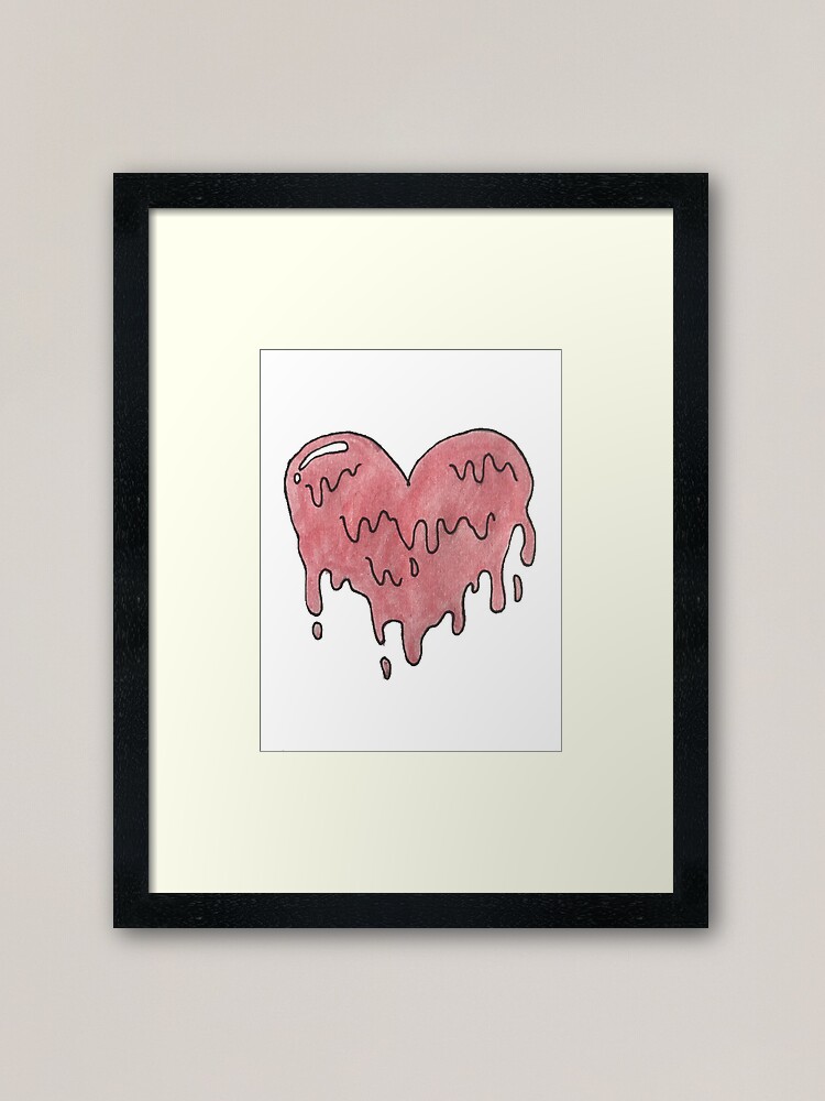 dripping love heart pink drawing sketch sticker Poster for Sale by mw2004