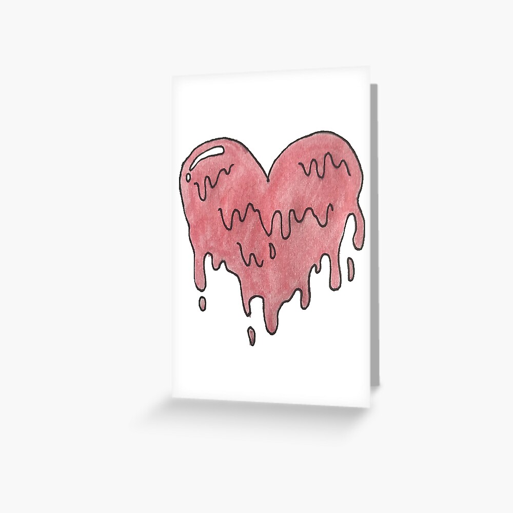 dripping love heart pink drawing sketch sticker Poster for Sale by mw2004