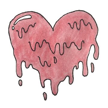 dripping love heart pink drawing sketch sticker Poster for Sale by mw2004