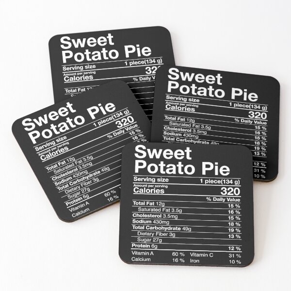Item preview, Sweet Potato Pie Nutritional Facts Thanksgiving Turkey Day designed and sold by Nikolaienko Artem.