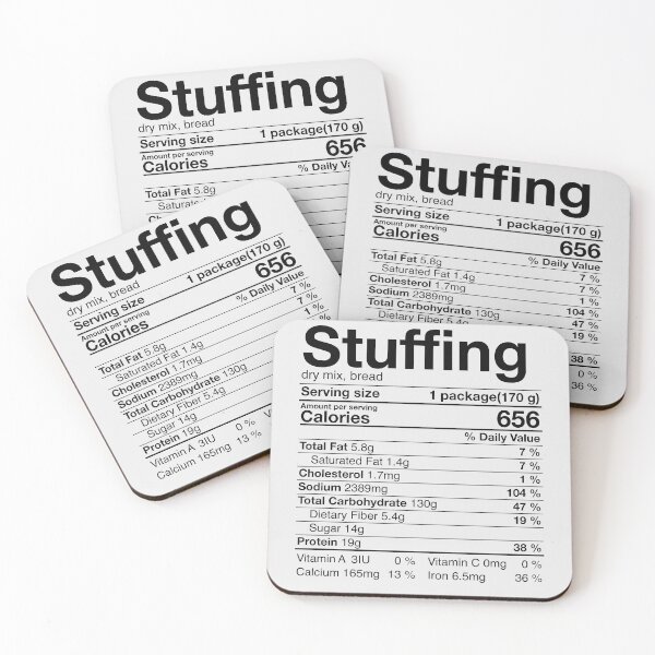 Item preview, Stuffing Nutritional Facts Thanksgiving Gifts Turkey Day  designed and sold by Nikolaienko Artem.
