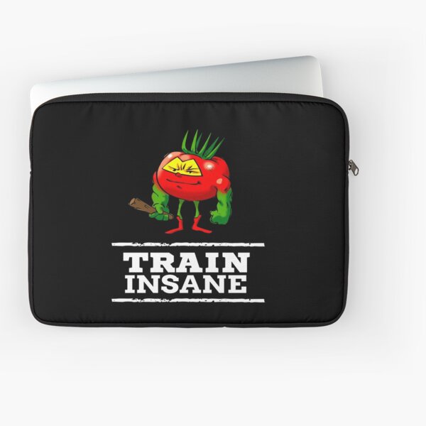 Train Insane Tomato The Barbarian Foodietoon Superhero Bodybuilder Workout Power-lifter Weightlifter Laptop Sleeve
