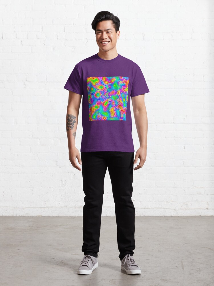 Thumbnail 3 of 7, Classic T-Shirt, Random virtual color pixel abstraction designed and sold by blackhalt.