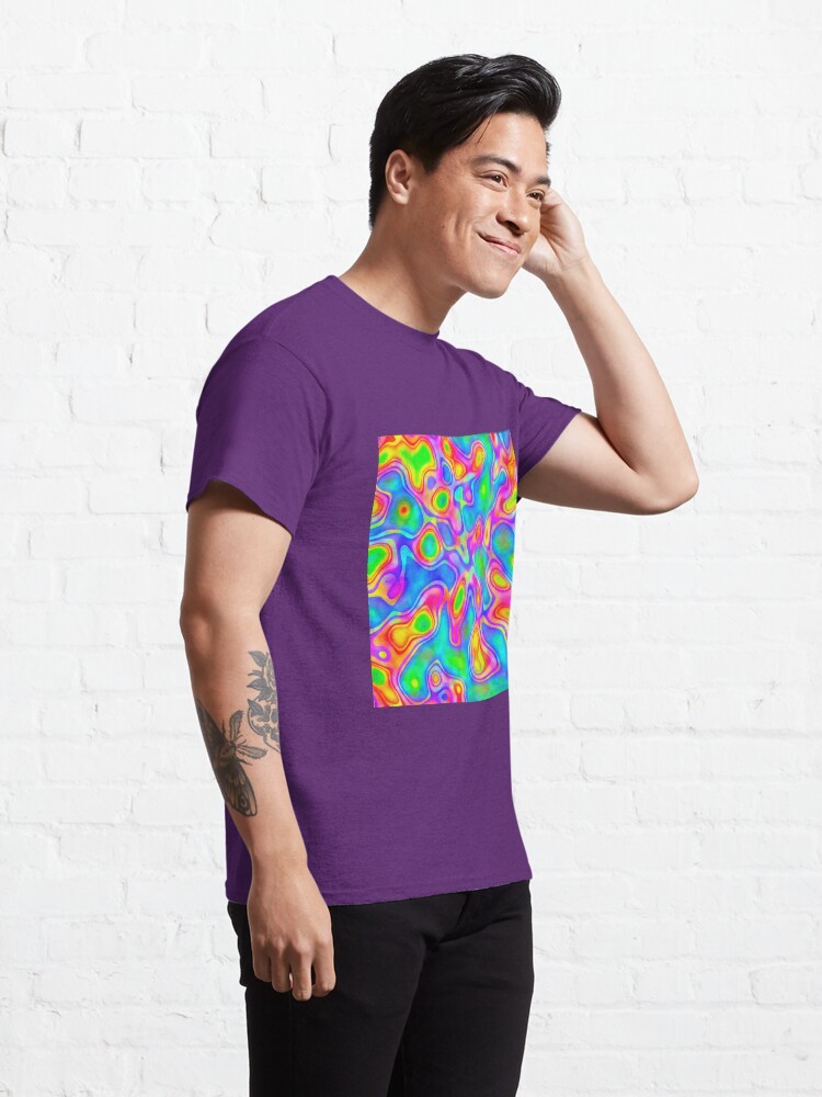 Thumbnail 5 of 7, Classic T-Shirt, Random virtual color pixel abstraction designed and sold by blackhalt.