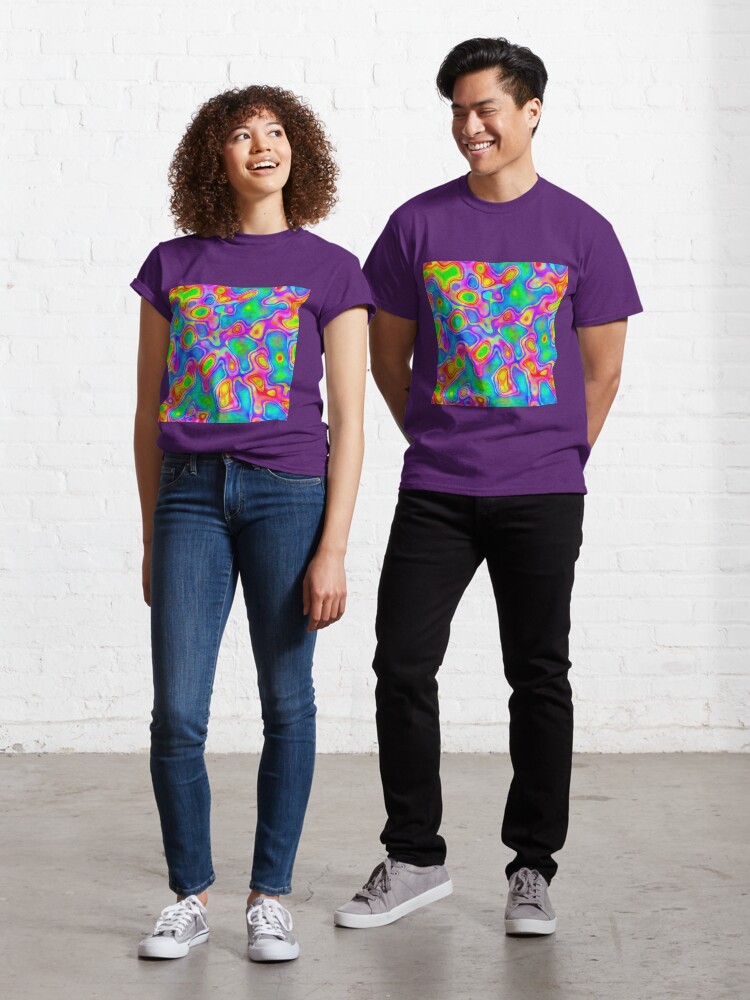 Thumbnail 1 of 7, Classic T-Shirt, Random virtual color pixel abstraction designed and sold by blackhalt.