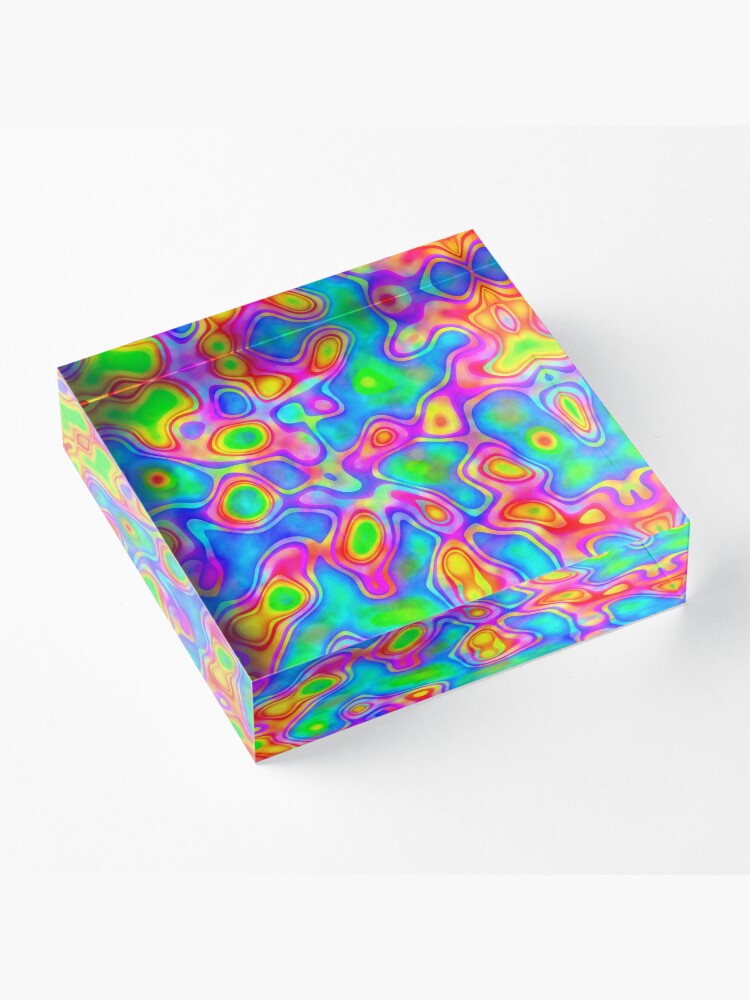 Alternate view of Random virtual color pixel abstraction Acrylic Block