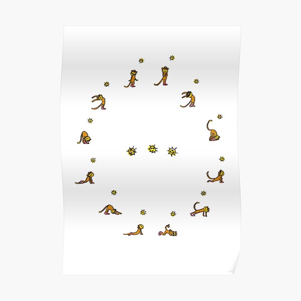 Yogaaffe beim Sonnengruß Poster
