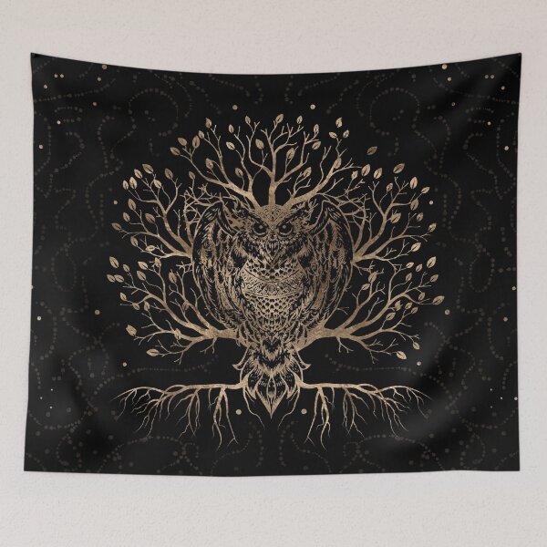 Item preview, The Golden Owl Tree designed and sold by k9printart.