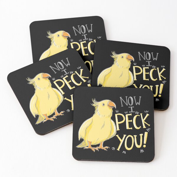 Item preview, Now I PECK YOU! with cute yellow gold cockatiel designed and sold by jasmineberry.