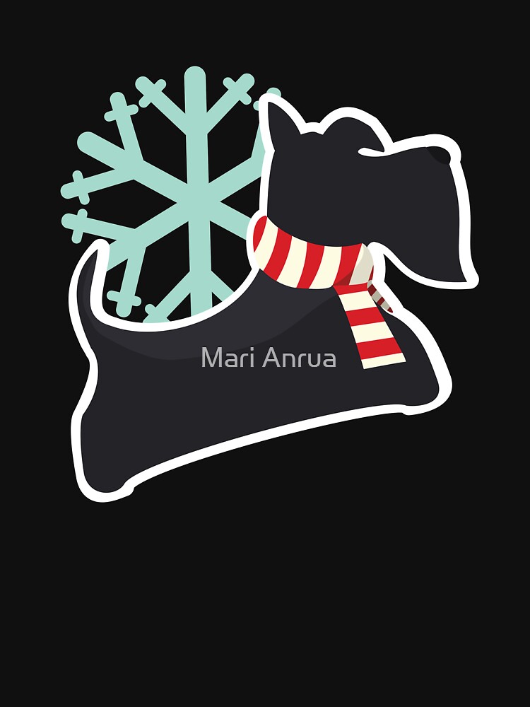 "Snowy Scottie Dog Christmas Pattern" Tshirt for Sale by MariAnrua