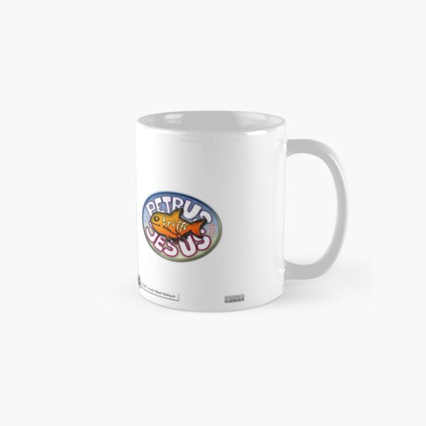 Petrus trifft Jesus - Cartoon-Design - Hahn kräht Tasse (Standard)